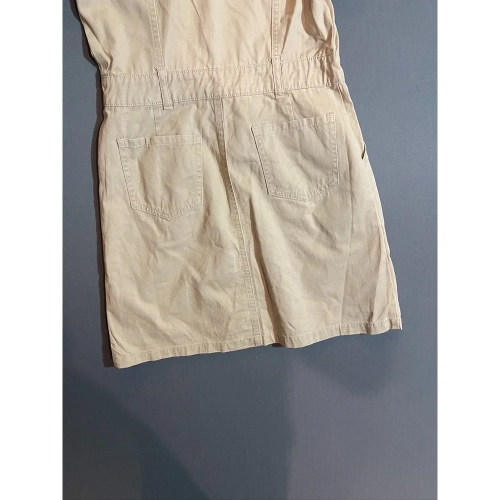 Girls Guess Vintage 90s  Khaki Cargo Utility Mini dress with pockets size 12